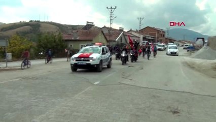 Adıyaman motorcular şehit çelik için konvoy yaptı