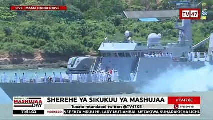 21 Gun salute of its kind marked at the Likoni Channel by the Kenya Navy.