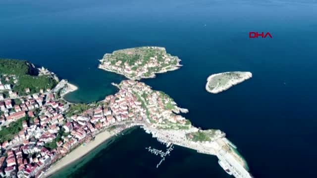 Bartın amasra kalesi'nin altındaki kayalıklar çöktü