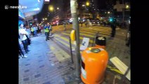Hong Kong police clear street of blockades set up by protesters