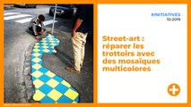 Street-art : réparer les trottoirs avec des mosaïques multicolores