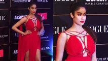 Jhanvi Kapoor stuns in red gown at Vogue Women Of The Year; Watch video | FilmiBeat