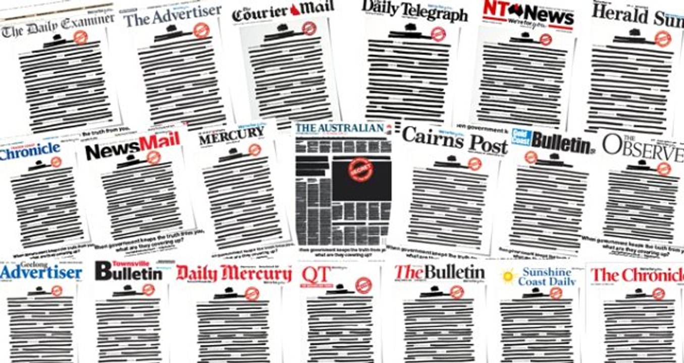 Avustralya'da gazeteler basın özgürlüğüne dikkat çekmek için sayfalarını kararttı