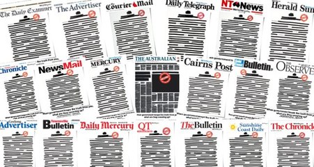 Avustralya'da gazeteler basın özgürlüğüne dikkat çekmek için sayfalarını kararttı
