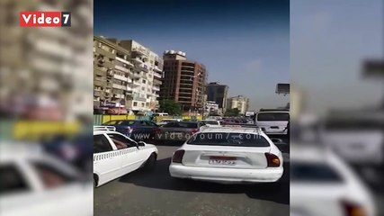 كثافات مرورية في شارع جامعة الدول بسبب أعمال إنشاء المترو