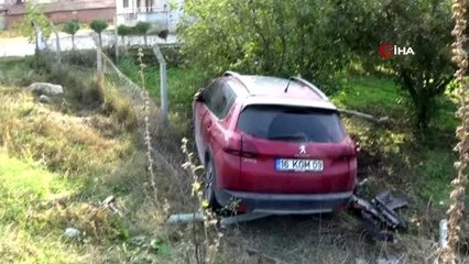 Kontrolden çıkan araç meyve bahçesinde daldı: 3 yaralı