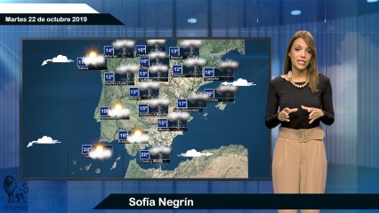 El pronóstico del tiempo para el martes 22 de octubre.