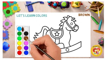 Horse toy - draw and color - coloring pages - kids video