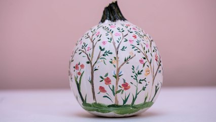 See How This Pumpkin's Painted to Match an Iconic Wallpaper