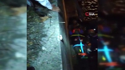 Dereye düşen yaşlı adamı ekipler kurtardı