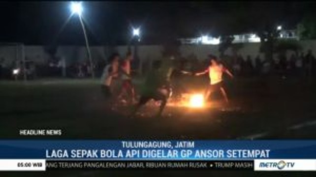 Hari Santri, GP Ansor dan Banser Tulungagung Gelar Laga Sepak Bola Api