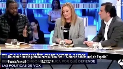 Un camerunés se come con patatas a Elisa Beni: "España es un país maravilloso, si a usted no le gusta, pues márchese"