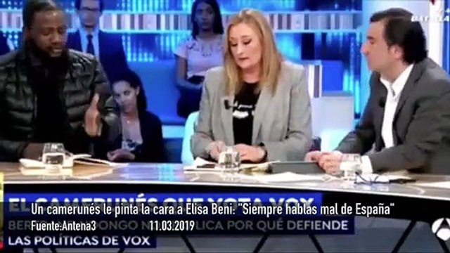 Un camerunés se come con patatas a Elisa Beni: España es un país maravilloso, si a usted no le gusta, pues márchese
