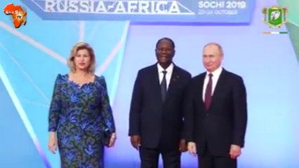 Alassane et Dominique Ouattara accueillis à Sotchie par Vladimir Poutine