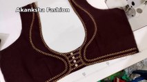 blouse back neck design cutting and stitching/akanksha fashion