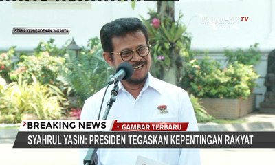 Ditanya Soal Menteri, Yasin Limpo: Presiden Tegaskan Kepentingan Rakyat
