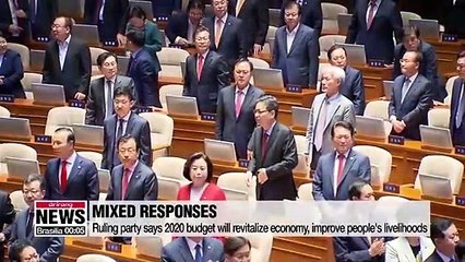 S. Korea's rival parties show mixed reactions to President Moon's 2020 budget speech