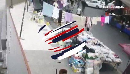 Aracın kontrolünü kaybedip pazara daldı