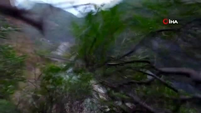 Uçurumda drone kurtarma operasyonu