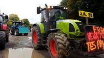 Mandres-sur-Vair : le convoi d'une vingtaine de tracteurs démarre  en direction d'Epinal