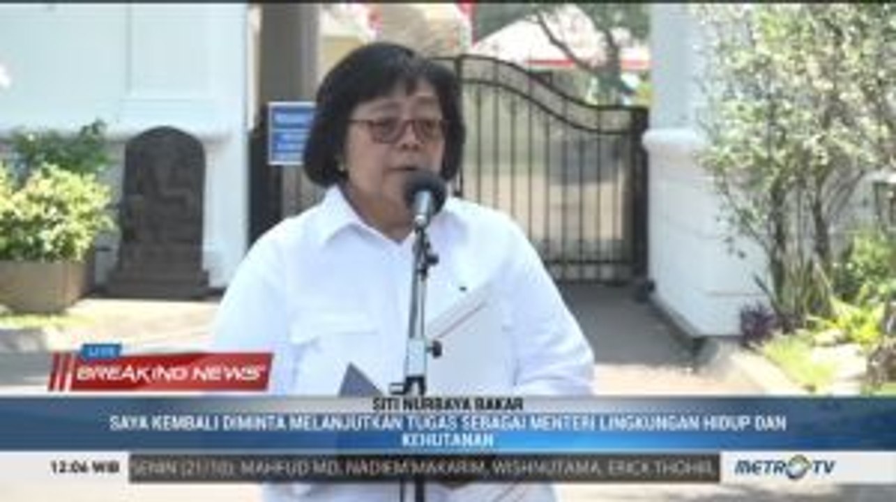 Siti Nurbaya Kembali Jadi Menteri LHK
