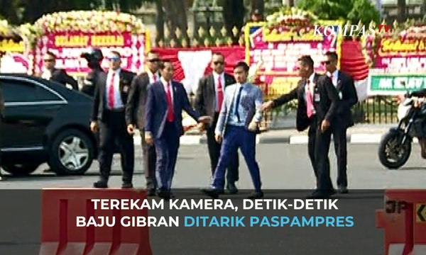 Detik-detik Baju Gibran Rakabuming Ditarik Paspampres saat Hampiri Jokowi
