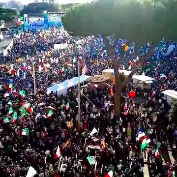 Roma - #OrgoglioItaliano, le immagini dall'alto di piazza San Giovanni (19.10.19)