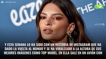 Emily Ratajkowski se sube a un avión así: ojo a la foto (y a lo que enseña)