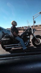 Scary Biker Carries Cute Puppy