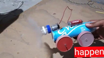 How to make a car with a spry bottle and DC motor