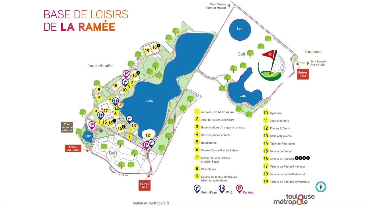 TOULOUSE.Le lac de la RAMEE et son golf.Vu le 01.09.2019 (Hd 1080)