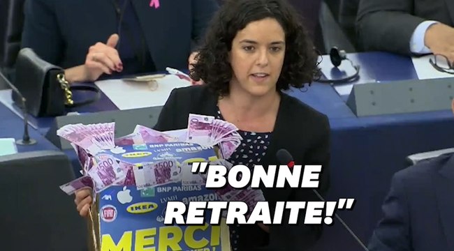 Pour le départ de Jean-Claude Juncker, Manon Aubry a un cadeau qui vaut très cher