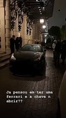 Chave do Ferrari de Neymar deixa de funcionar e jogador fica na rua