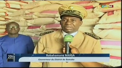 ORTM - Visite du gouverneur du district de Bamako dans certains magasins de riz importés