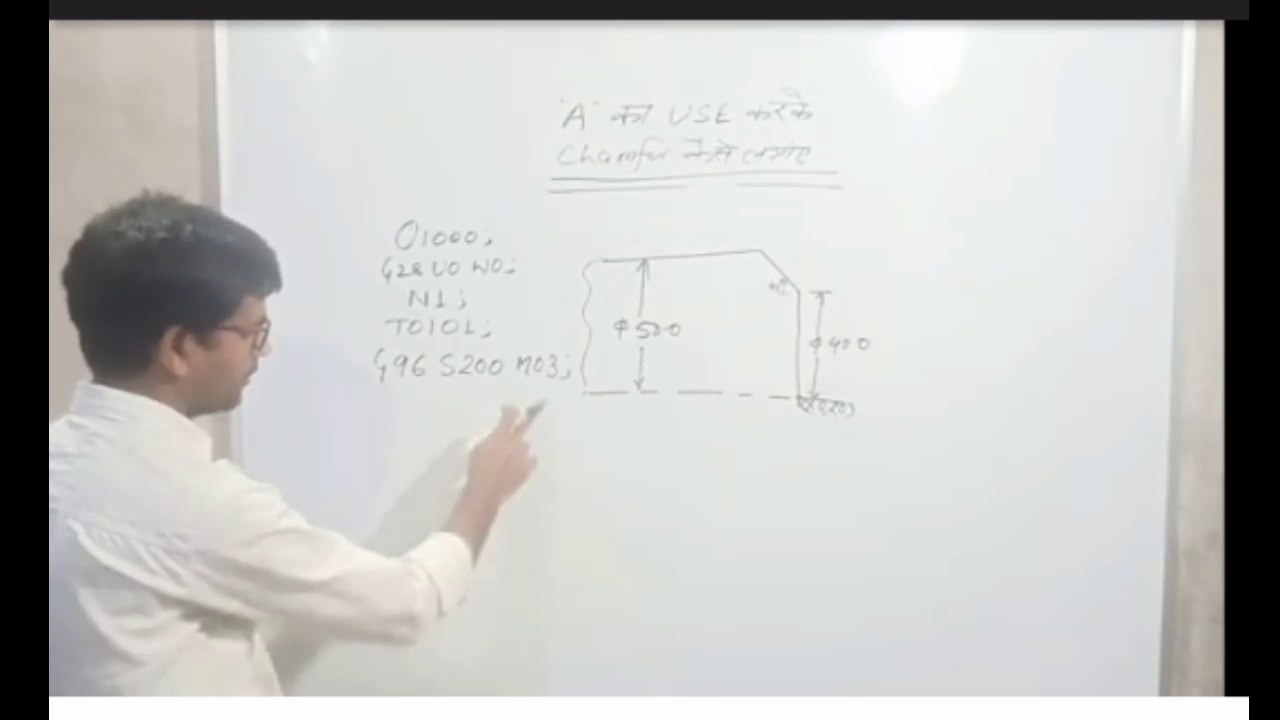 How to make a chamfer by A, A ka use karke chamfer kese lagaye on a any job at cnc lathe / cnc turning machine.