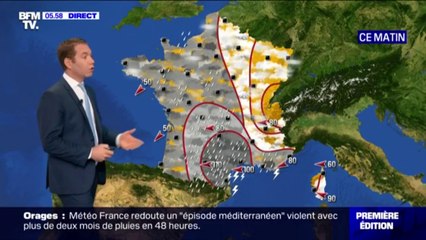 Toujours 6 départements en vigilance orange dans le sud ce matin et de la pluie sur tout l'Hexagone, excepté à l'est