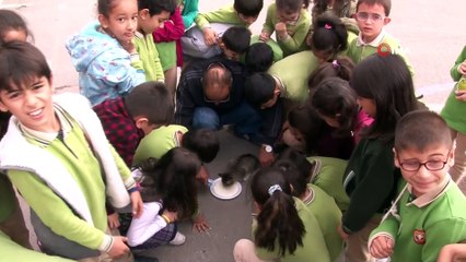 Öksüz kalan “Minnoş” küçük öğrencilerin sevgisiyle büyüyor