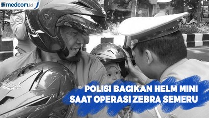 Polisi bagikan Helm Mini Saat Operasi Zebra Semeru