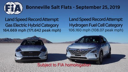 Hyundai NEXO and Sonata Hybrid Land Speed Record Attempts