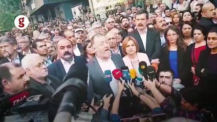 Sezai Temelli'nin konuşması TOMA sesiyle engellenmeye çalışıldı