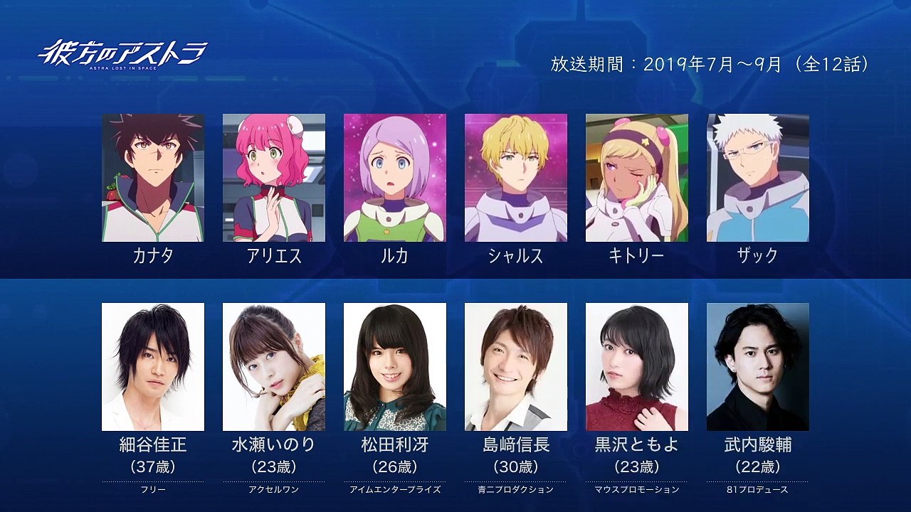 彼方のアストラの声優さんたちは、こんな顔！
