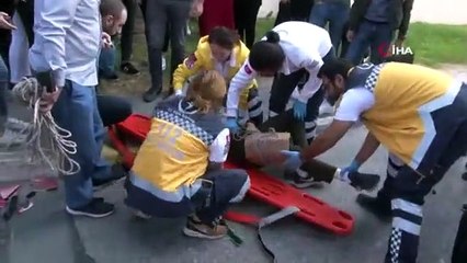 Kaza yapan gence olay yerinden geçen doktor müdahale etti