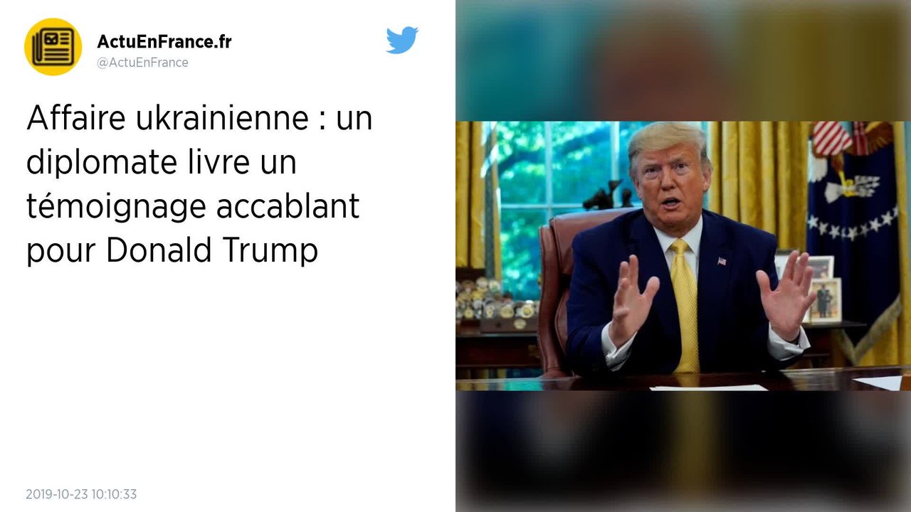 États-Unis. Pourquoi le témoignage du diplomate William Taylor est accablant pour Donald Trump