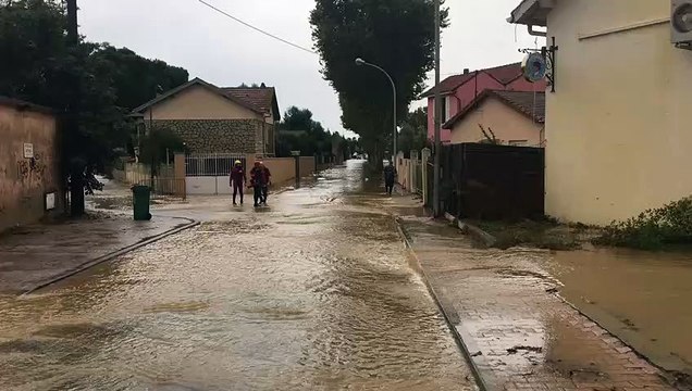 Inondations à Villeneuve-lès-Béziers dans l'Hérault le 23 octobre 2019