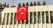 Son dakika: Resulayn'da Türk askerleri, terör örgütü YPG'nin karargahına Türk bayrağını astı