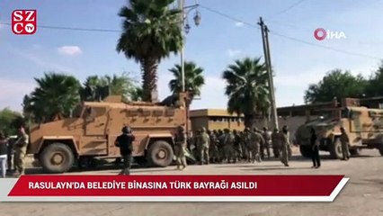 Download Video: Resulayn'da belediye binasına Türk bayrağı asıldı