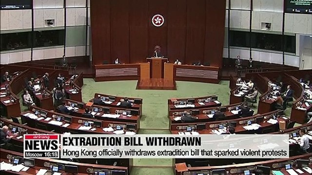 Hong Kong officially withdraws extradition bill; protesters call for more demands