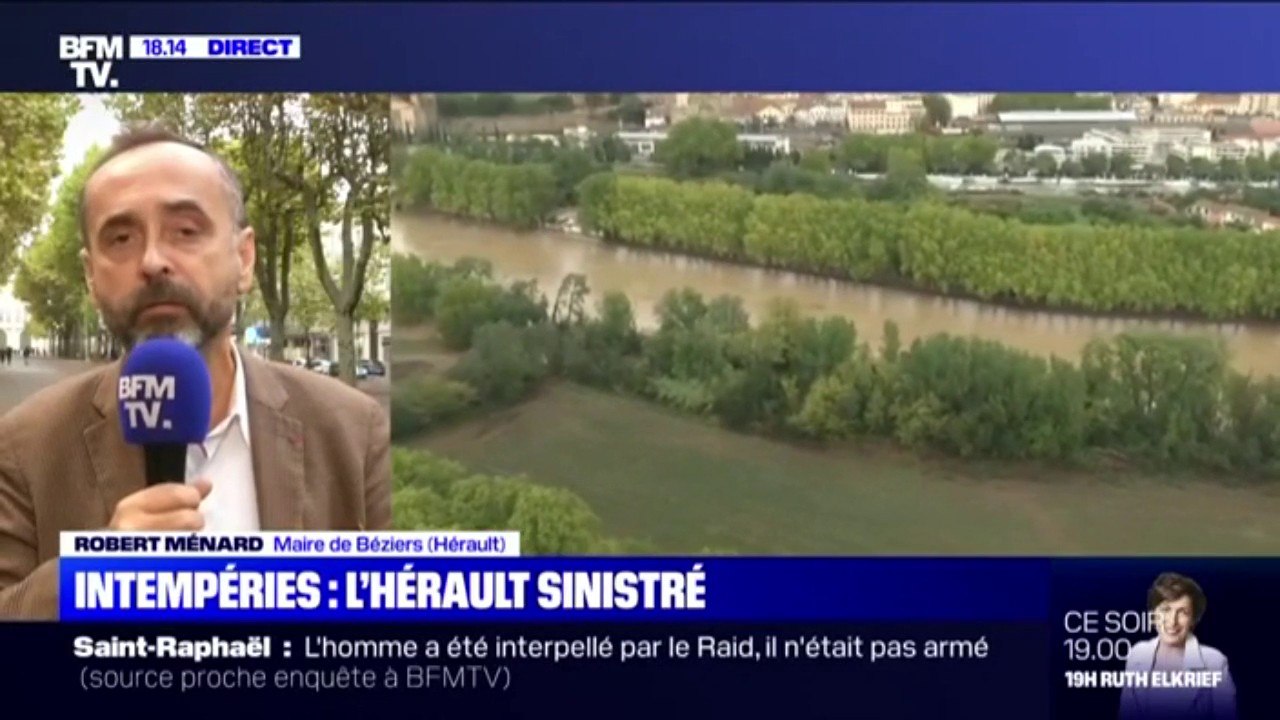 Inondations dans l'Hérault: le maire de Béziers Robert Ménard "n'avait jamais vu de pluies pareilles"