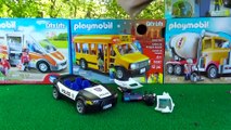 Fire Truck, Police Cars, Dump Truck Toys Unboxing PLAYMOBIL Vehicles for Kids