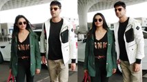 Divyanka Tripathi & Vivek Dahiya leave for London,spotted at Mumbai airport; Watch video | FilmiBeat
